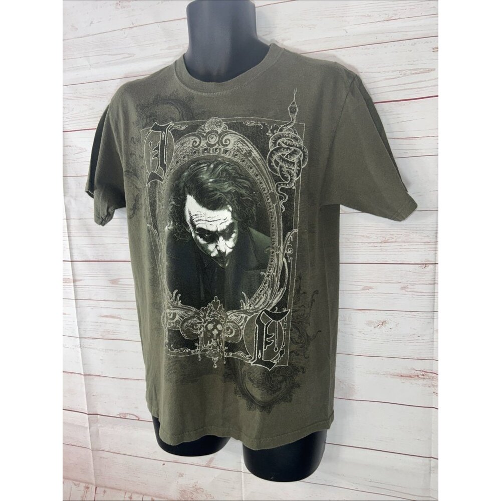 Vtg 2009 Dark Knight Joker Playing Card T-Shirt Size Medium Heath Ledger Batman View 4